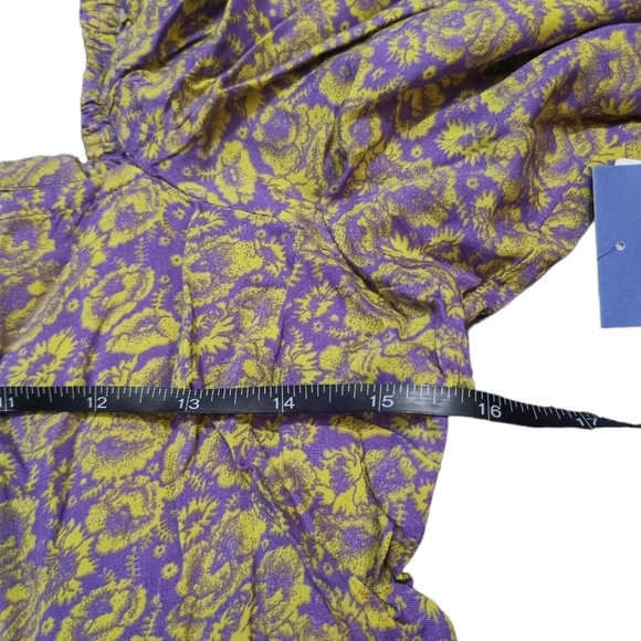 ABOUND paisley smock top with peplum M - Picture 7 of 9
